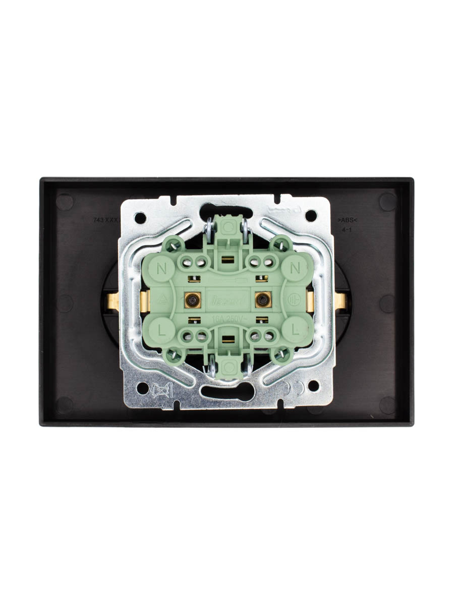 Розетка двойная с/з ПБТ чёрный бархат Lezard Osen 743-4200-127B в Санкт-Петербурге