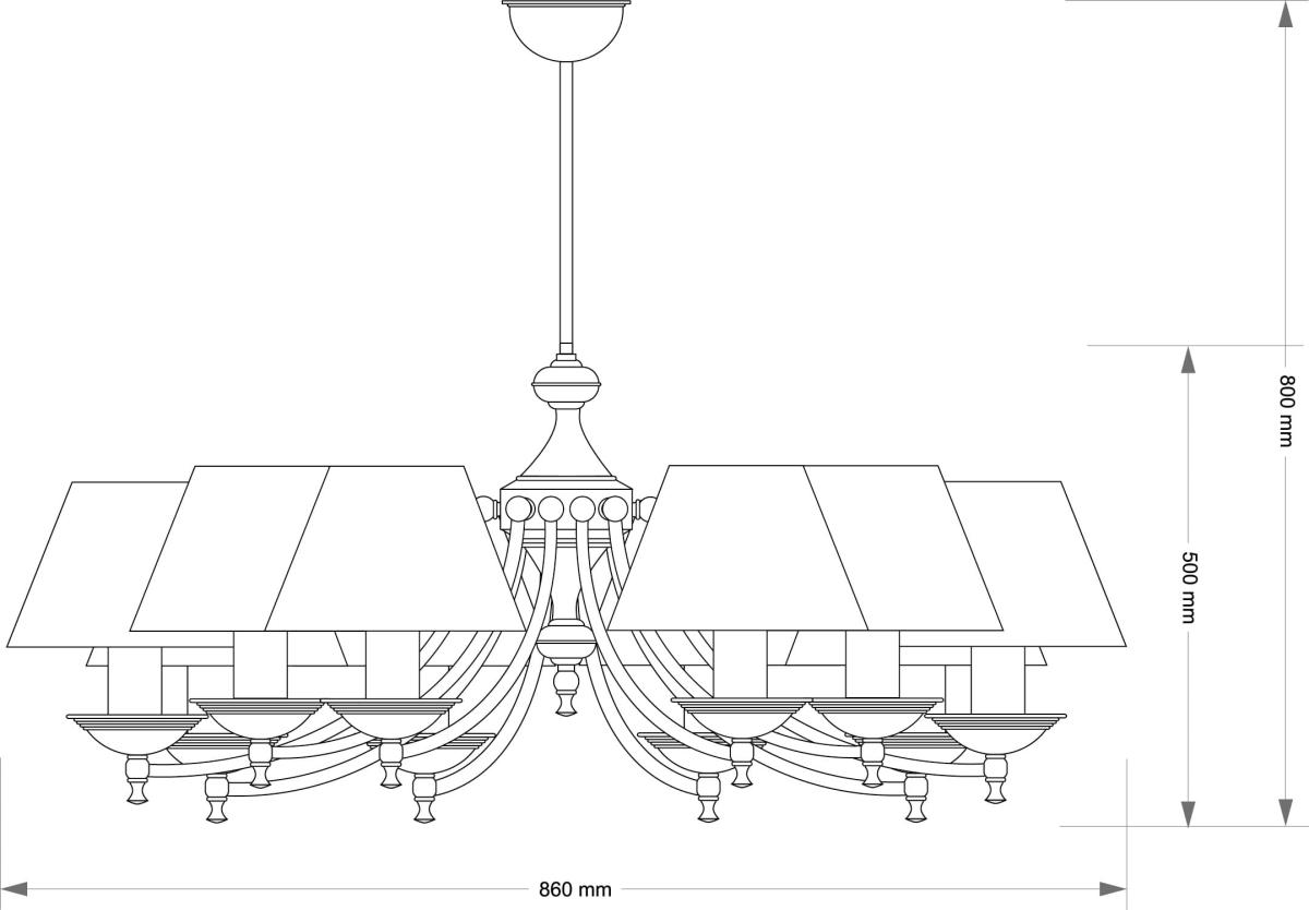 Люстра на штанге Kutek San Marino Lampshade SAN-ZW-10(P/A)CR в #REGION_NAME_DECLINE_PP#