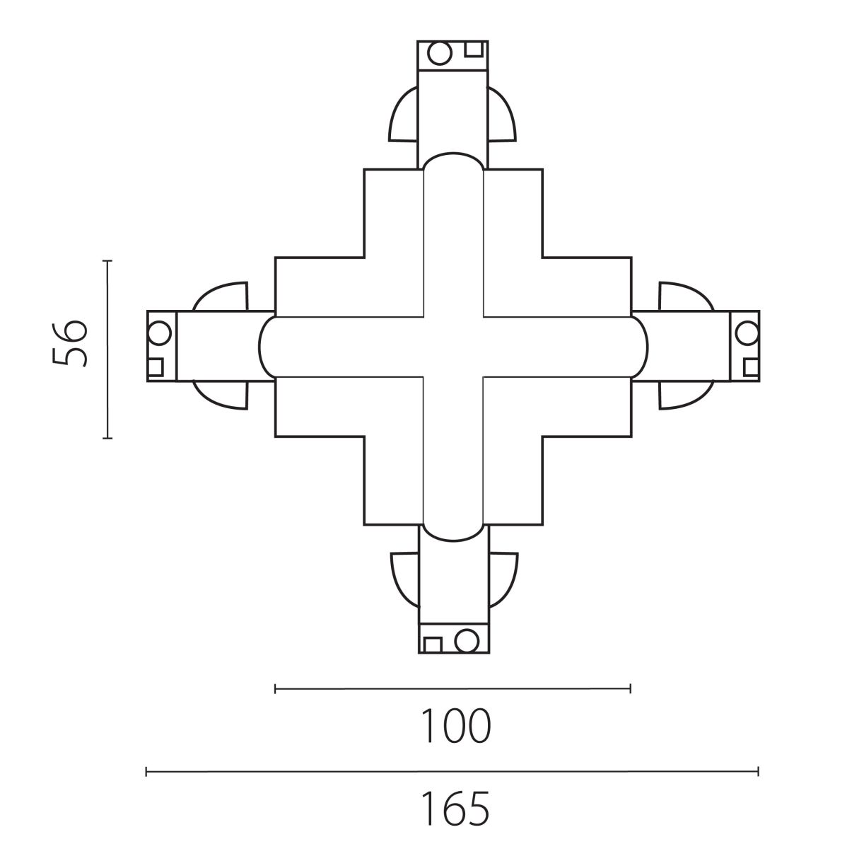 Соединение крестовое встраиваемое с подводом питания к треку 5030xx-R Lightstar Quattro 503147-R в Санкт-Петербурге