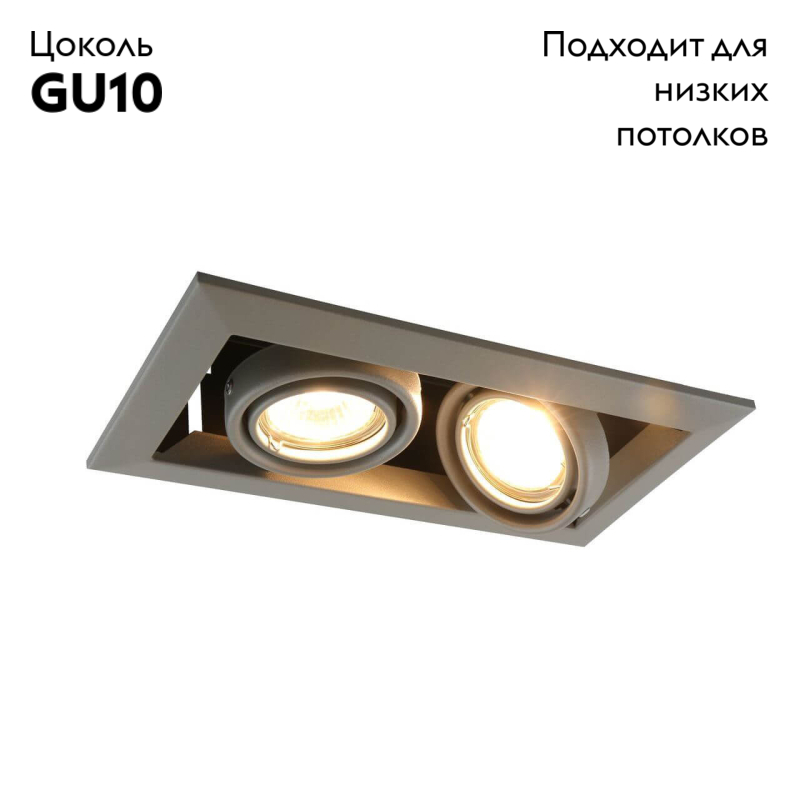 Встраиваемый светильник Arte Lamp Cardani Piccolo A5941PL-2GY в #REGION_NAME_DECLINE_PP#