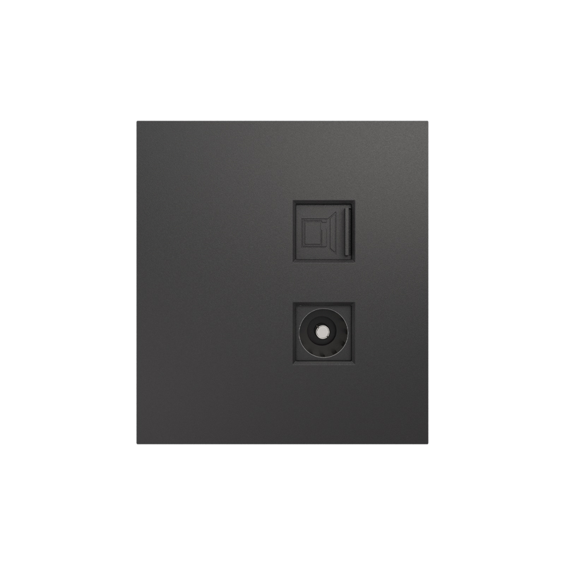 Розетка STRONG компьютерная RJ45 кат6 + TV с/у графит KRANZ KR-78-0722-6 в #REGION_NAME_DECLINE_PP#