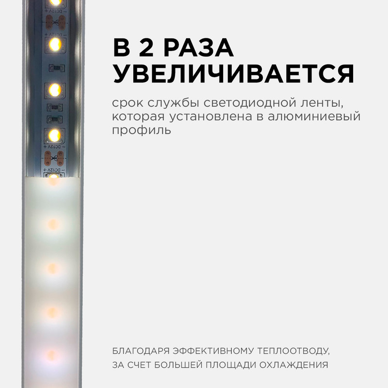 Комплект алюминиевого профиля с рассеивателем Apeyron 08-05-03 в Санкт-Петербурге