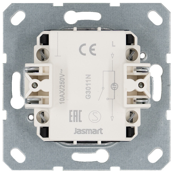 Выключатель одноклавишный со светодиодом 10A 250V с накладкой, цвет Тауп Jasmart G3011NT в Санкт-Петербурге