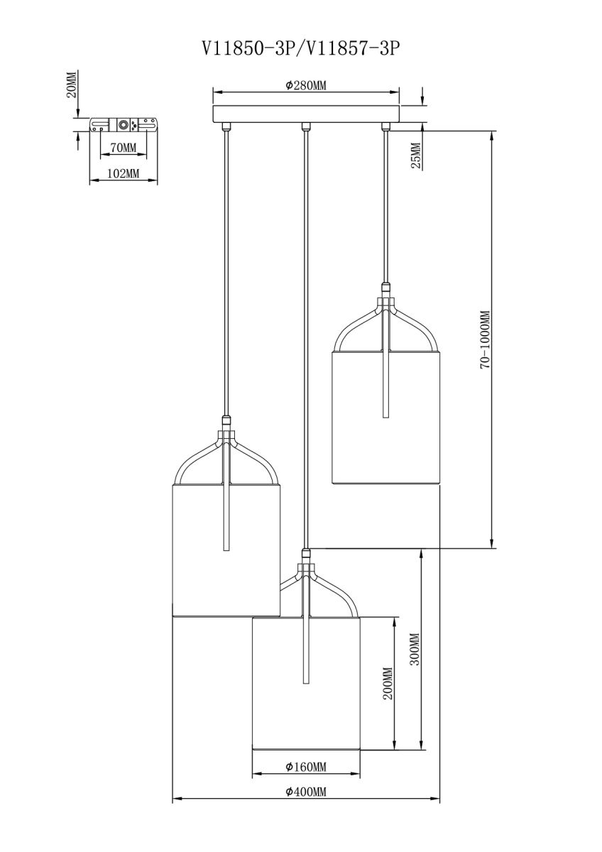 Подвесной светильник Moderli Inari V11850-3P в #REGION_NAME_DECLINE_PP#