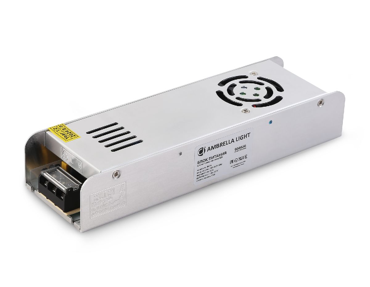 Блок питания с EMC для светодиодной ленты Ambrella Light Illumination 360Вт DC12В 30A IP20 GS8656 в Санкт-Петербурге