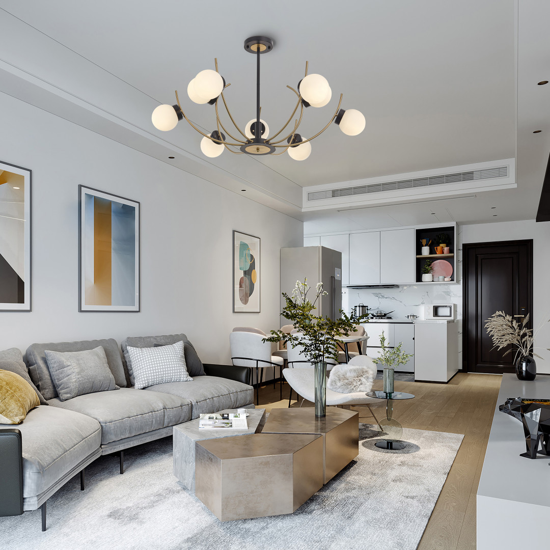 Люстра на штанге Arte Milano Neapolis 276169/9 BK/GD в Санкт-Петербурге