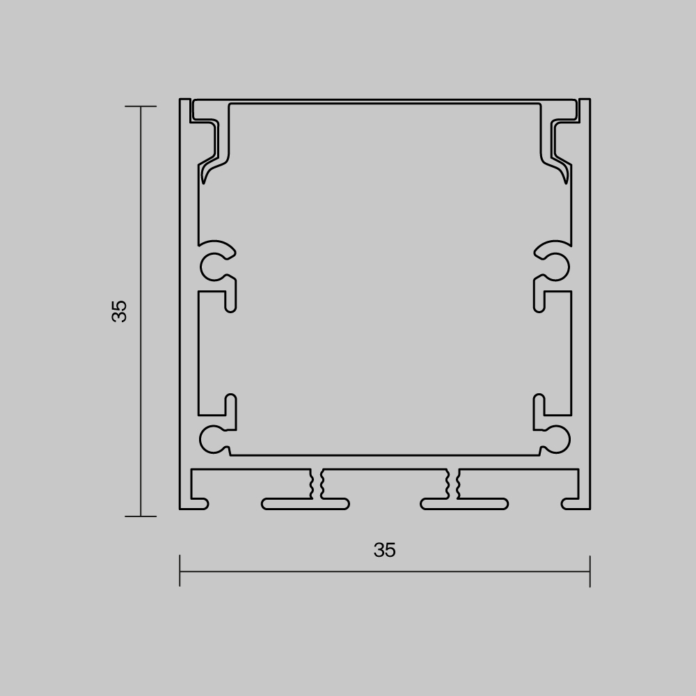 Алюминиевый профиль накладной-подвесной 35x35 Maytoni Led Strip ALM-3535BT-S-3M 633002 в Санкт-Петербурге