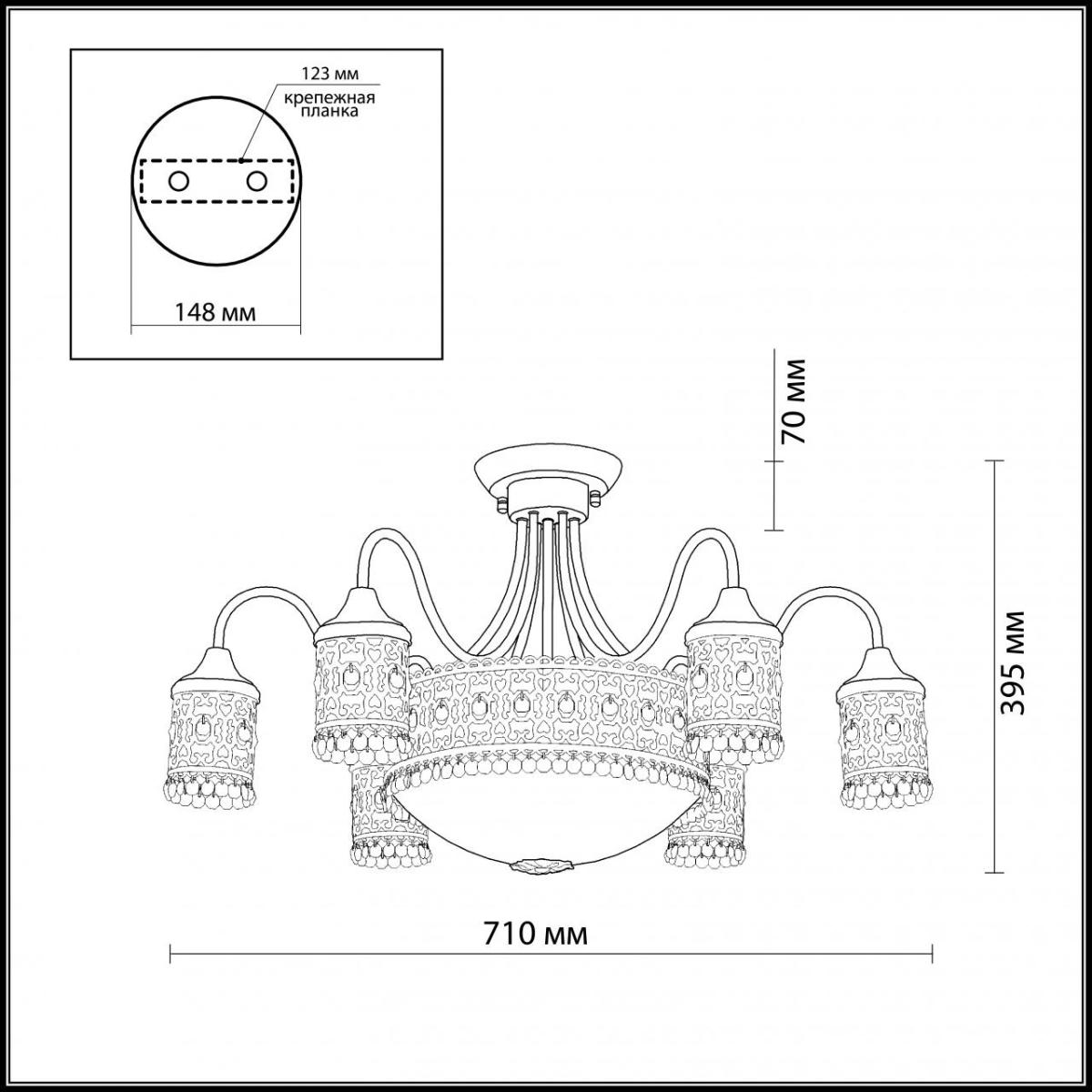 Потолочная люстра Odeon Light Salona 2641/9C в Санкт-Петербурге
