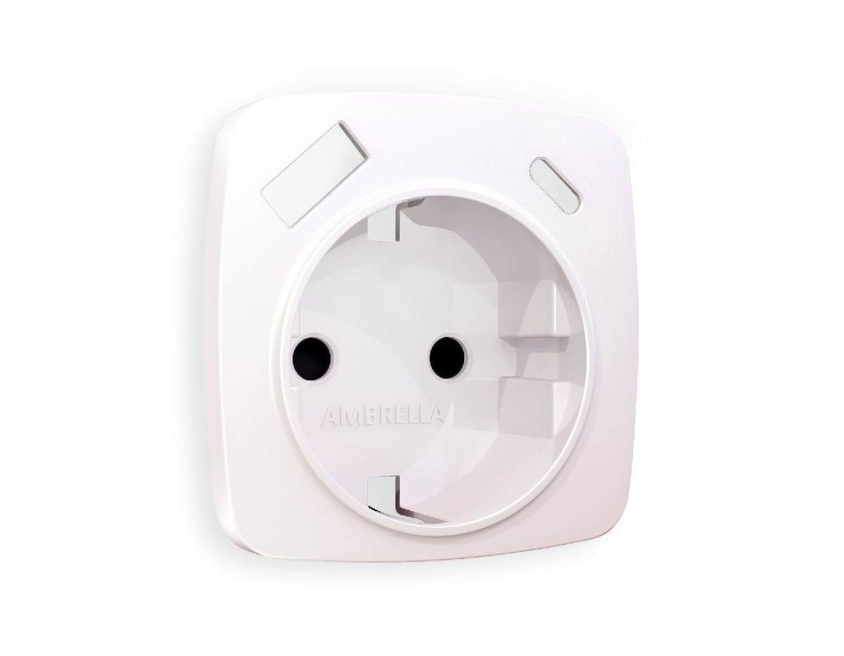 Лицевая панель для розетки с/з со шторками 2USB A+C Ambrella Volt Omega OP2100 в Санкт-Петербурге