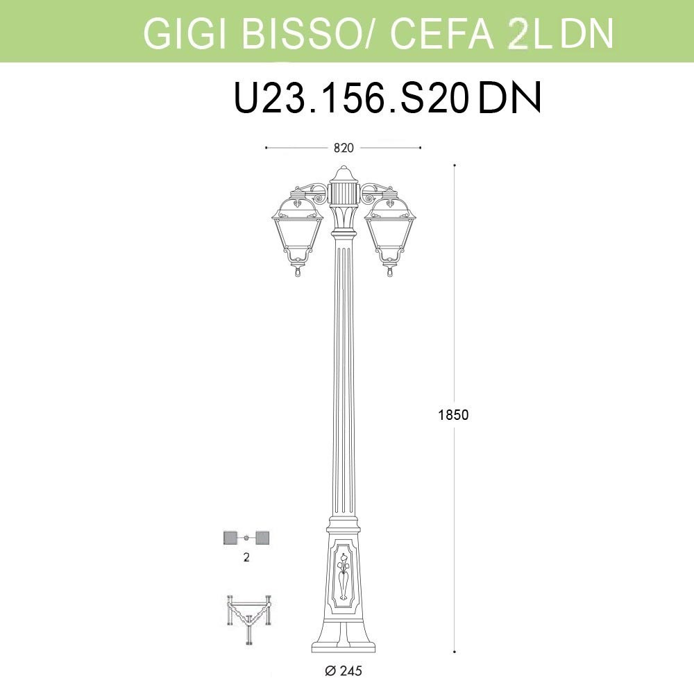 Уличный фонарь Fumagalli Gigi Bisso/Cefa 2L Dn U23.156.S20.BXF1RDN в Санкт-Петербурге