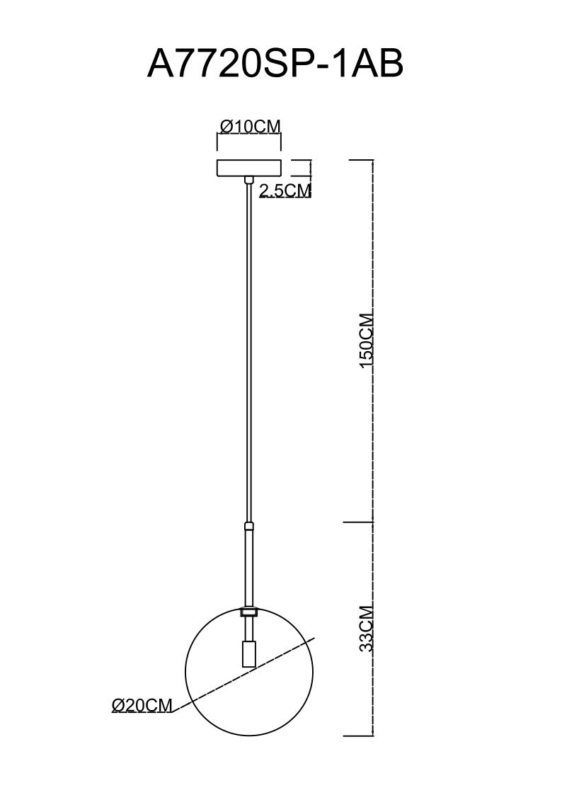 Подвесной светильник Arte Lamp Cameron A7720SP-1AB в Санкт-Петербурге