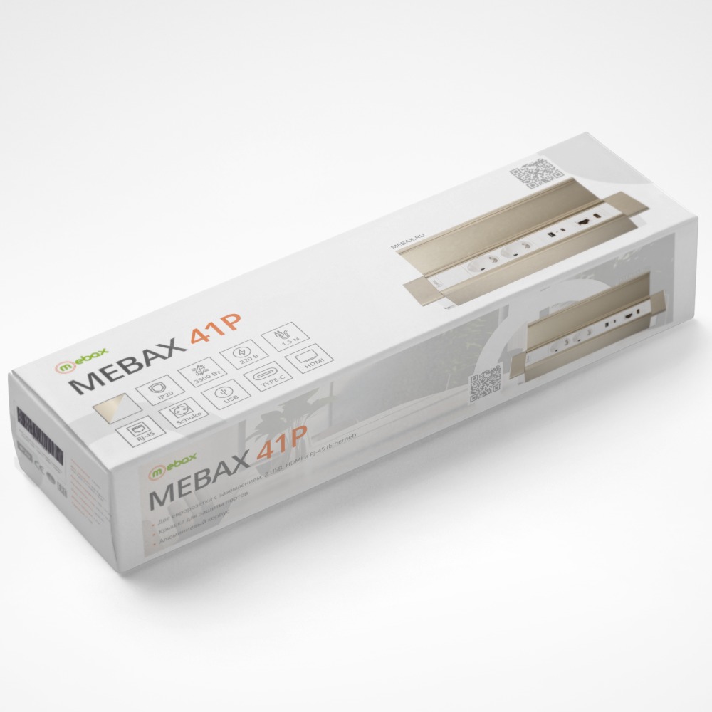 Блок розеток 41P (2 секции, USB + type C + RJ45 + HDMI) Mebax 00-00002596 в Санкт-Петербурге