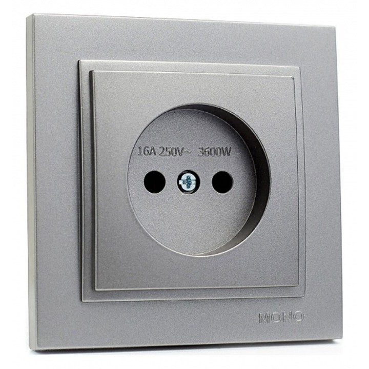 Розетка на 1 пост без заземления Mono Electric Despina 16A 250В антрацит 102-242422-116 в Санкт-Петербурге