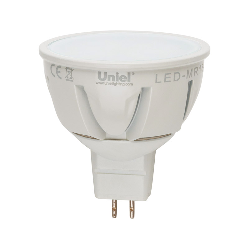 Лампа светодиодная (07914) Uniel GU5.3 7W 3000K JCDR матовая LED-JCDR-7W/WW/GU5.3/FR ALP01WH в Санкт-Петербурге
