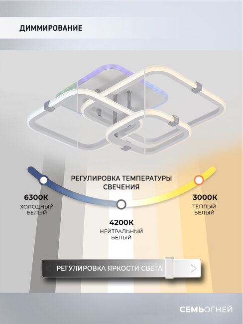 Потолочная люстра Seven Fires Karlis SF5056/4C-WT-CR-RGB в Санкт-Петербурге