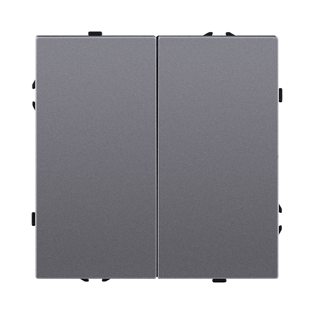 Выключатель 2-клавишный 10А/250В, серый Kollinger Eclipse EC-004GY в #REGION_NAME_DECLINE_PP#