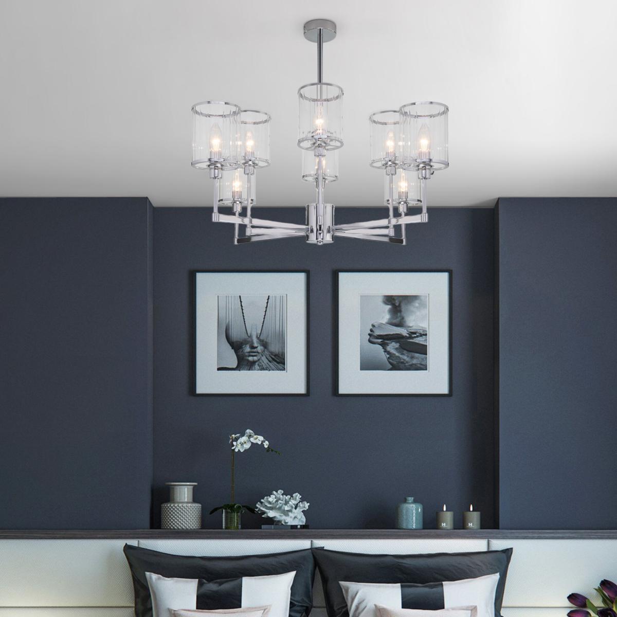 Люстра на штанге Eurosvet Inari 60144/8 хром Smart a061947 в Санкт-Петербурге