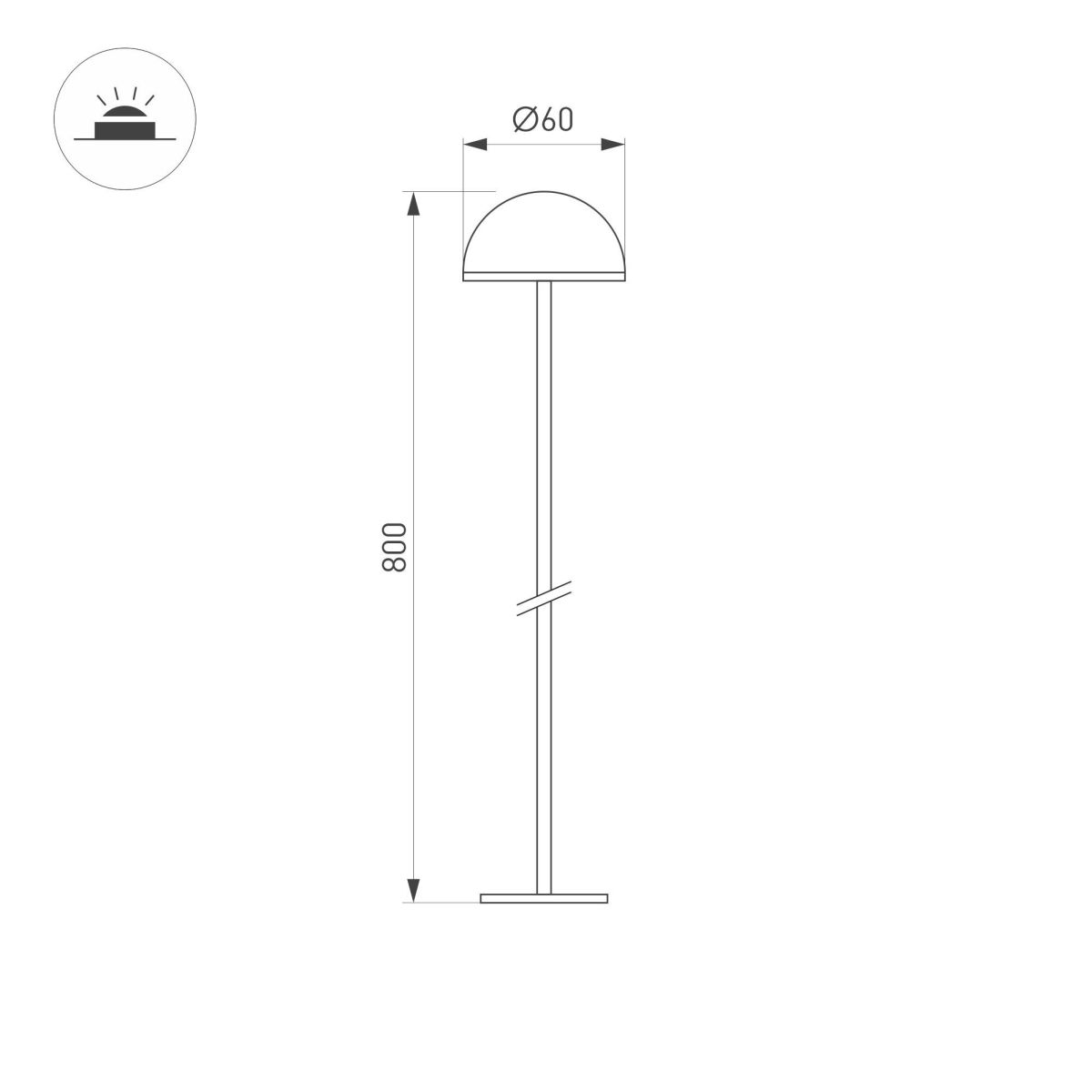 Ландшафтный светильник Arlight KT-ENOKI-BOLL-H800-2W Warm3000 (WH, 100 deg, 24V) 050673 в Санкт-Петербурге