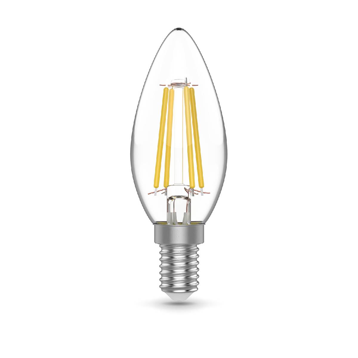 Лампа светодиодная филаментная Gauss E14 4,5W 2700К прозрачная 1031115 УЦ в #REGION_NAME_DECLINE_PP#