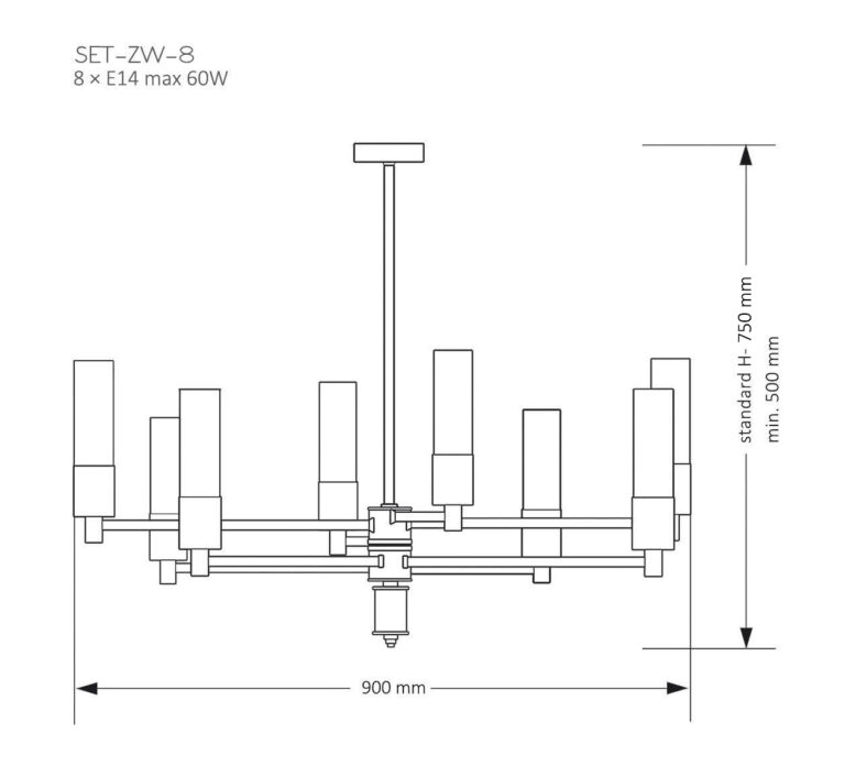 Подвесная люстра Kutek Mood Seti SET-ZW-8 (N) в #REGION_NAME_DECLINE_PP#