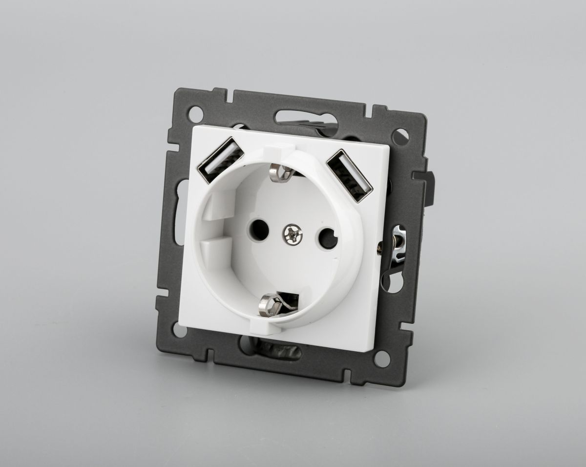 Механизм розетки с USB зарядкой Arlight SCT-MUAA-PL-WH-V (250V, 16A) 049818 в Санкт-Петербурге
