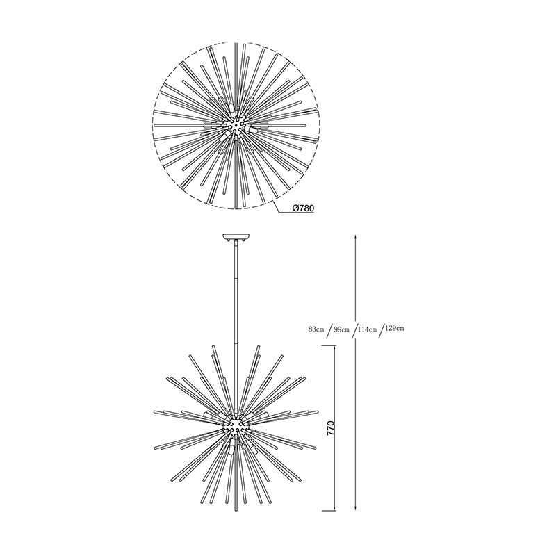 Подвесная люстра Zumaline URCHIN P0491-09C-F7DY в Санкт-Петербурге