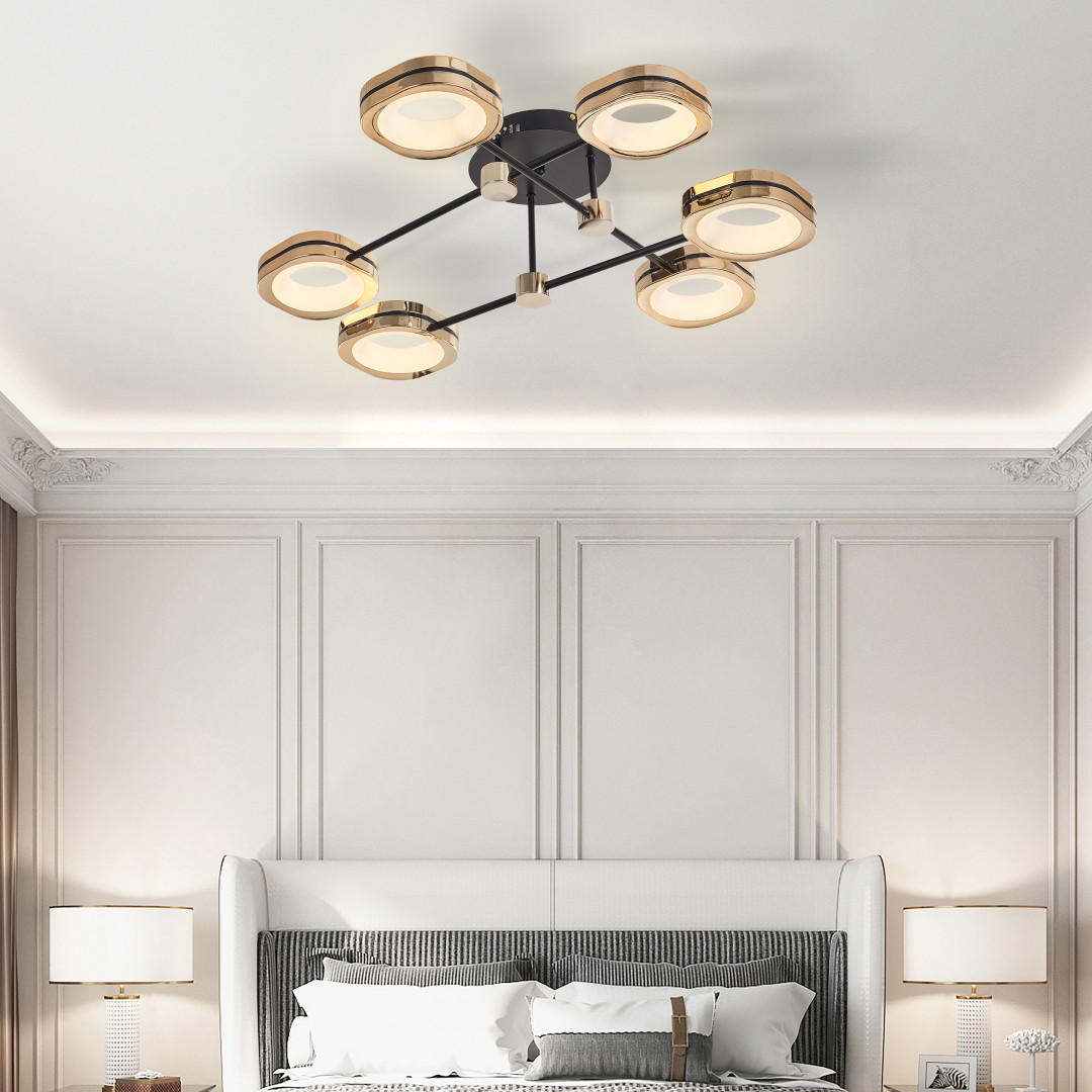 Потолочный светодиодный светильник Arte Milano Ferrara 277999/6 BK/GD в #REGION_NAME_DECLINE_PP#