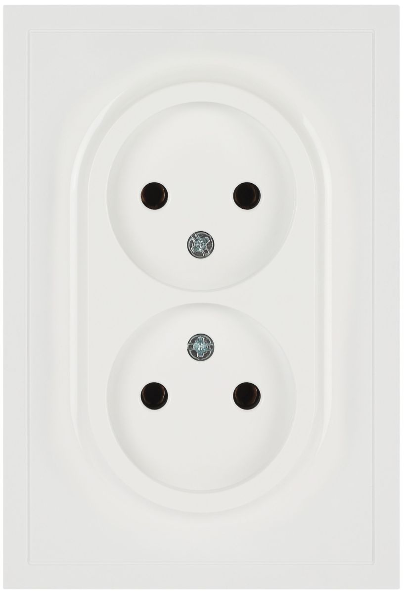 Розетка ЭРА Galaxy 15-2107-01 без заземления двойная 2X2P 16А-250В IP20 белый Б0071697 в Санкт-Петербурге