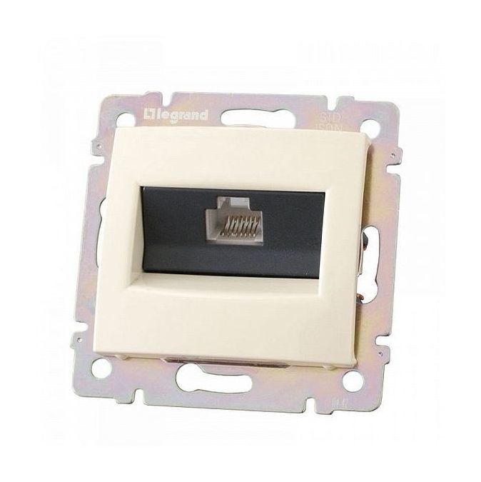 Розетка комп(RJ45) 1-ая 5 кат.крепление винт.(без лапок) Legrand DIY Valena Крем 695624 в Санкт-Петербурге