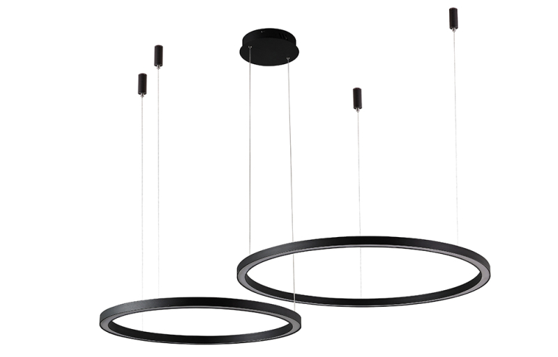 Подвесной светодиодный светильник Crystal Lux FORTUNA SP123W LED D600+800 BLACK в Санкт-Петербурге