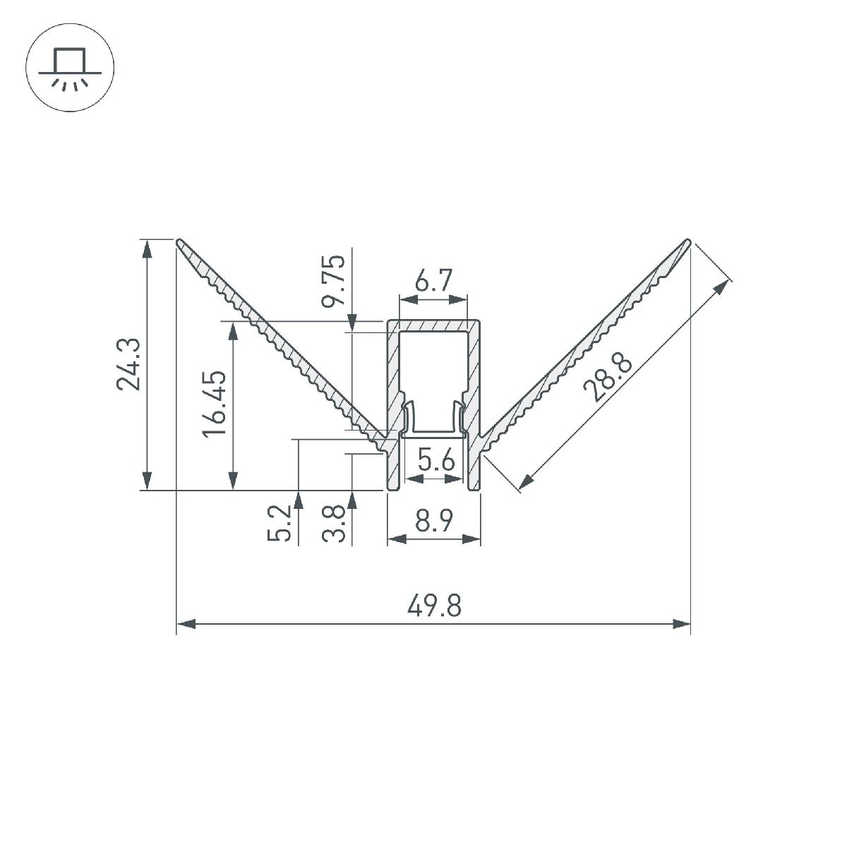 Алюминиевый профиль Arlight DECORE-S6-EXT-COMFORT-2000 ANOD внешний 043162 в Санкт-Петербурге