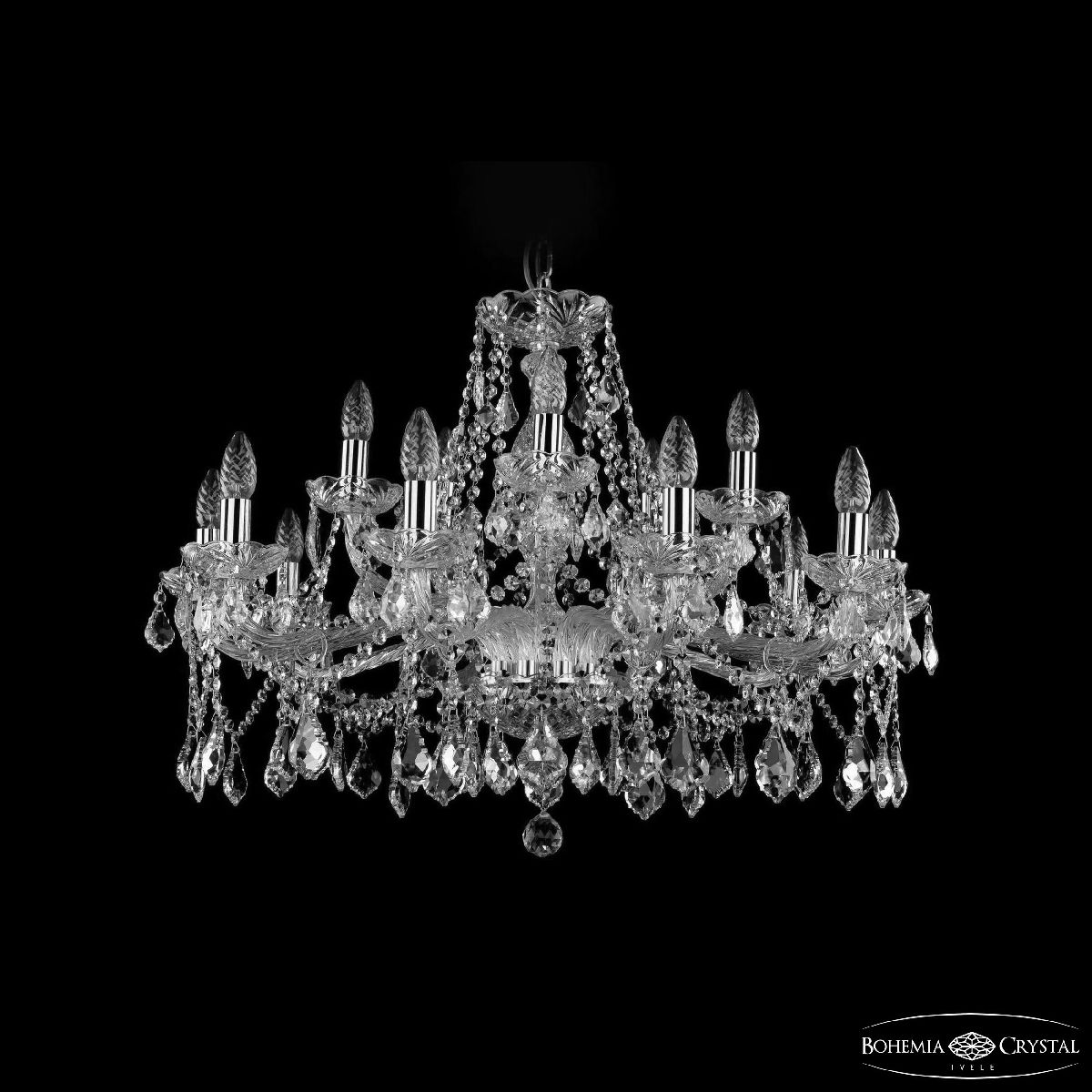 Подвесная люстра Bohemia Ivele Crystal 1413/10+5/300 Ni Leafs в Санкт-Петербурге