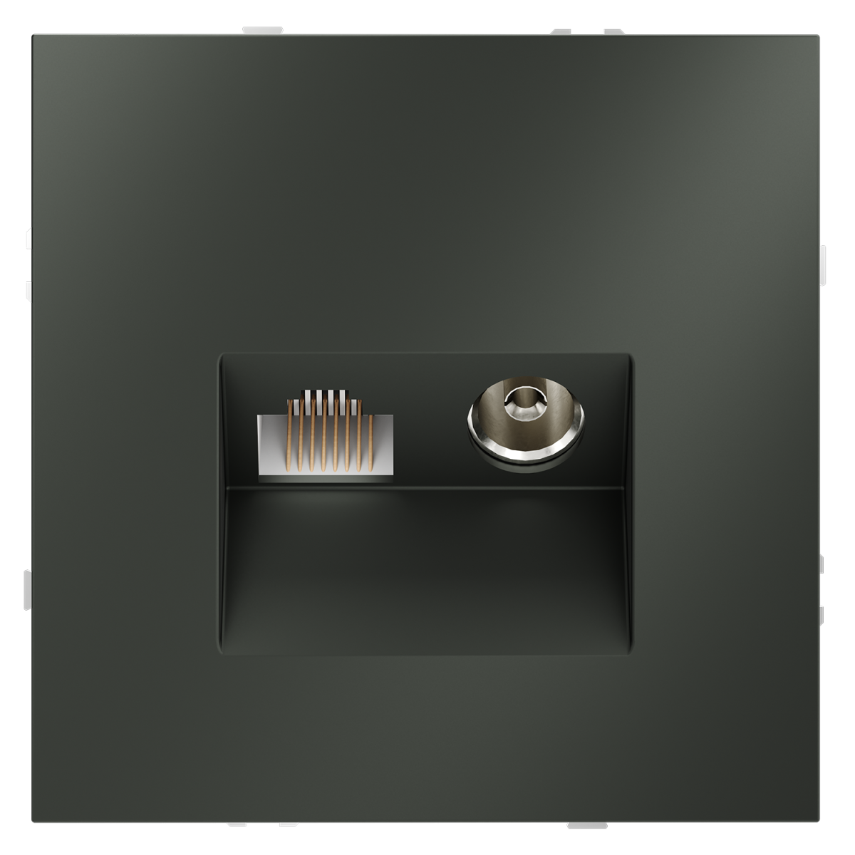 Розетка телевизионная встраиваемая Voltum S70 TV+RJ45 кат. 6, (титан) VLS060706 в Санкт-Петербурге