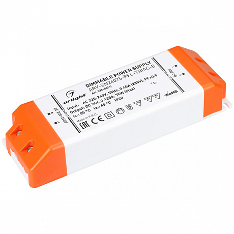 Блок питания Arlight ARV-SN24075-PFC-Triac-B 24V 75W IP20 3,1A 026406(1) в Санкт-Петербурге