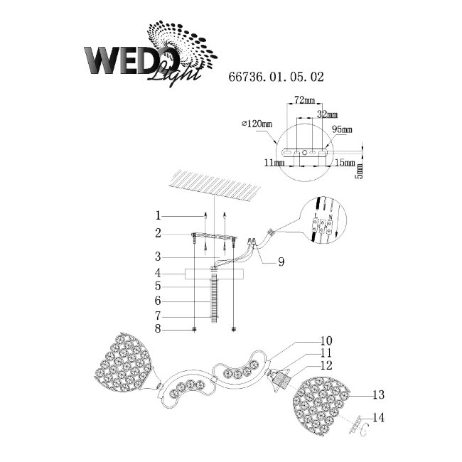 Люстра на штанге Wedo Light Innesta 66736.01.05.02 в Санкт-Петербурге