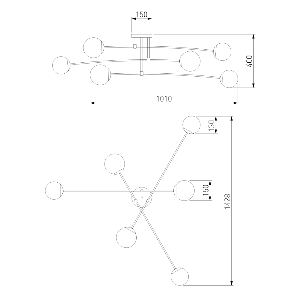 Потолочная люстра Eurosvet Netz 30181/6 черный Smart a062214 в #REGION_NAME_DECLINE_PP#