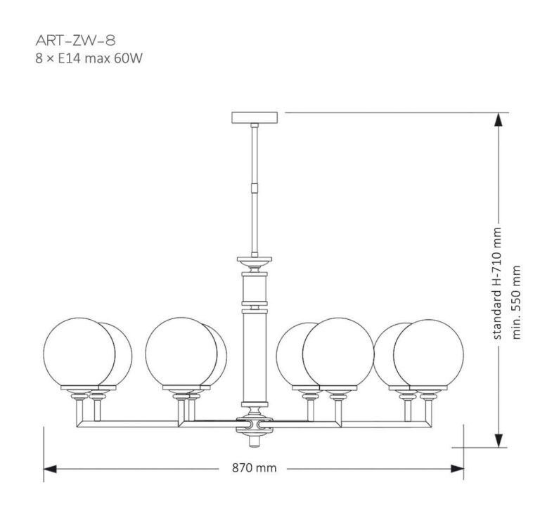 Подвесная люстра Kutek Mood Artu Glass ART-ZW-8 (Z) G в Санкт-Петербурге