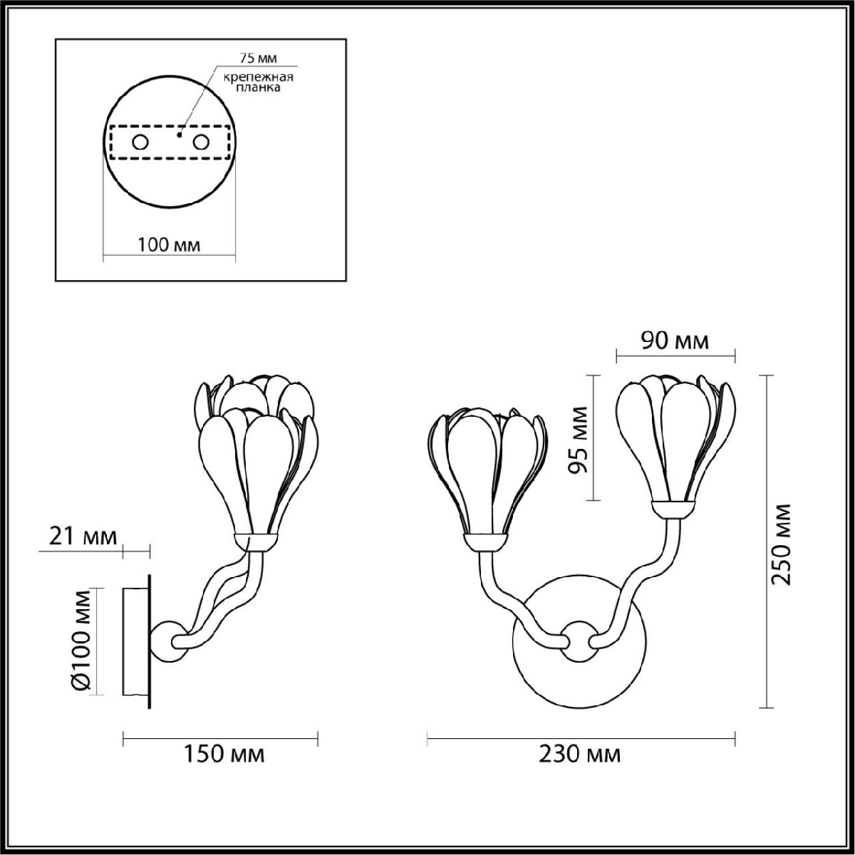 Бра Odeon Light Gardi Modern 5090/2W в Санкт-Петербурге