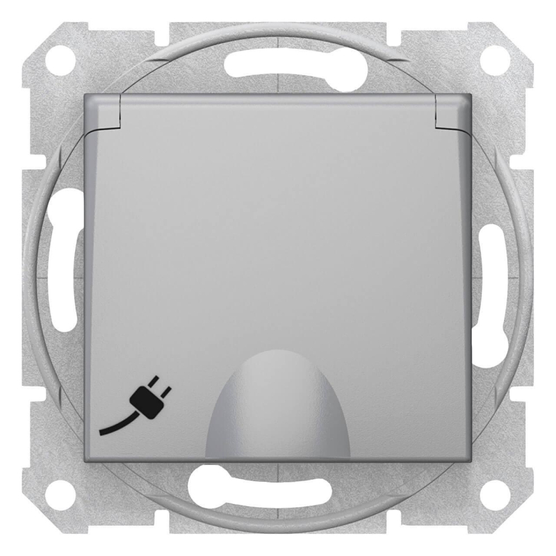 Розетка Schneider Electric Sedna с з/к со шторками и крышкой 16A 250V SDN3100560 в Санкт-Петербурге