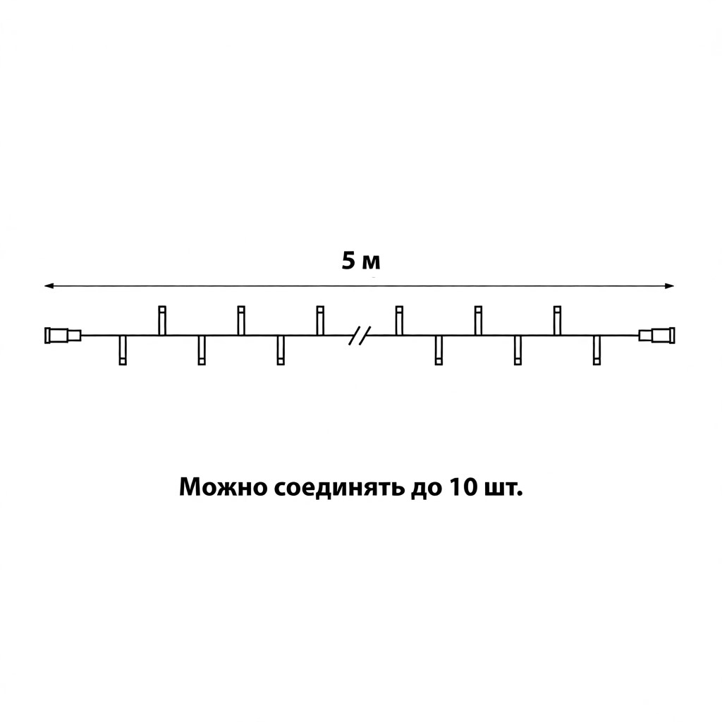 Гирлянда без вилки с эффектом мерцания соединяемая Uniel ULD-F90PRO S5M-050/TWK WW UL-00013249 в Санкт-Петербурге