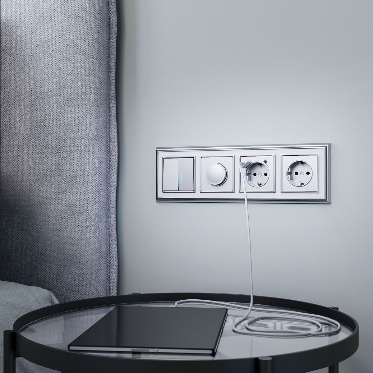 Выключатель двухклавишный проходной с подсветкой Werkel W1122106 4690389164842 a050884 в Санкт-Петербурге