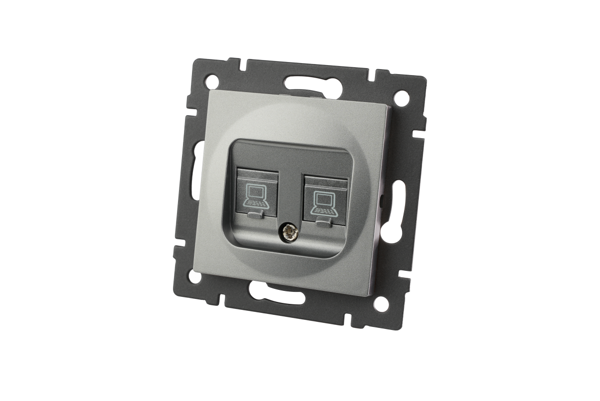 Механизм компьютерной розетки двойной Arlight SCT-MPC2-PL-GR-V (RJ-45, CAT6) 049851 в Санкт-Петербурге