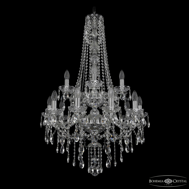 Подвесная люстра Bohemia Ivele Crystal 1415/10+5/220/h-102/2d Ni в Санкт-Петербурге