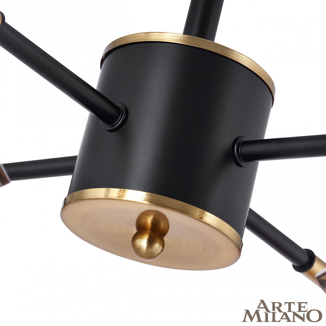 Люстра на штанге Arte Milano Neapolis 276708/8 BK/GD в #REGION_NAME_DECLINE_PP#