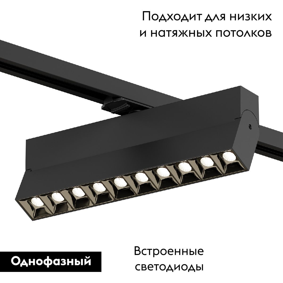 Трековый однофазный светильник Denkirs Edder DK6636-BK в Санкт-Петербурге