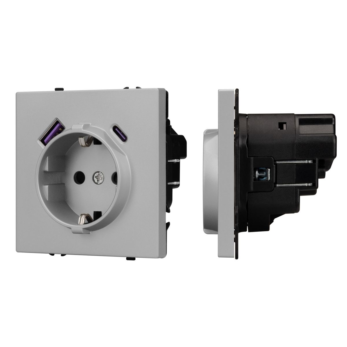 Розетка зк со шторками с USB тип А+С софт-тач никель Arlight SCT-MUAC-SFPL-IS (250V, 16A) 059445(1) в #REGION_NAME_DECLINE_PP#