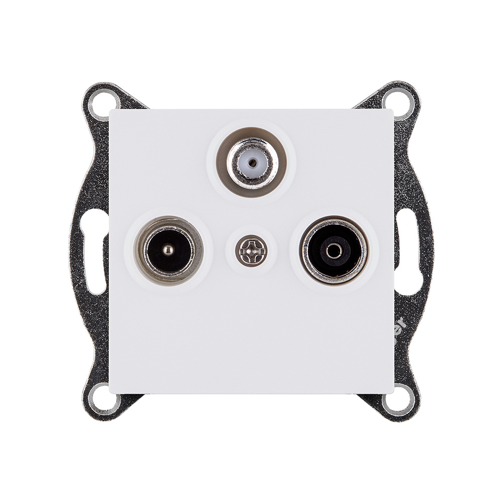 Розетка тройная TV (мама) + TV (папа) + спутниковая SAT, белый матовый Kollinger REA-036WM для Aspekt, Eleganz, Reflex в #REGION_NAME_DECLINE_PP#