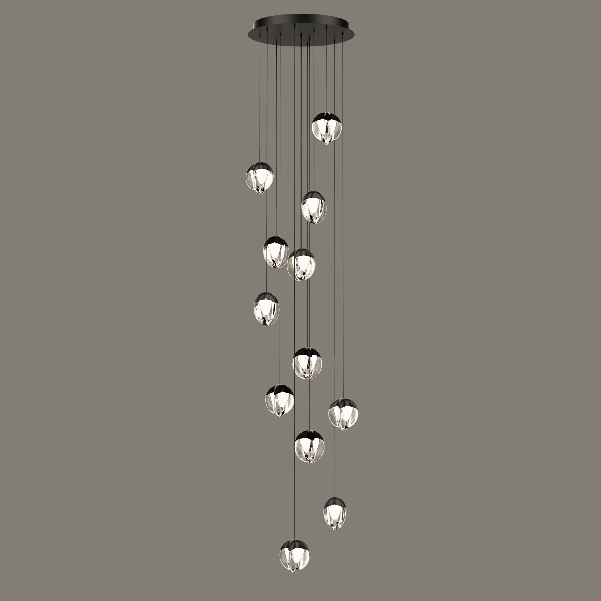 Каскадная люстра Delight Collection MD24001033-12A black/clear в Санкт-Петербурге