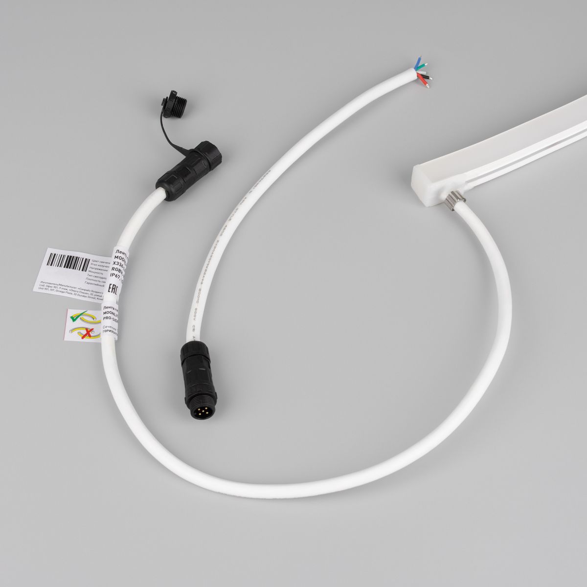 Светодиодная лента герметичная Arlight MOONLIGHT-PRO-SIDE-X336-16x16mm 24V RGBW-Warm (12 W/m, IP67, 10m, wire x2) (Вывод боковой) 054977 в Санкт-Петербурге