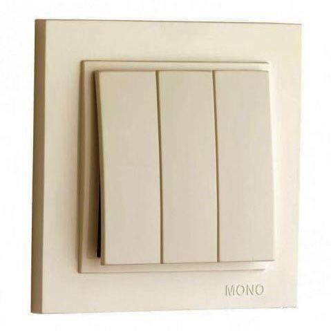 Выключатель трехклавишный Mono Electric Despina 10А 250В крем 102-170022-114 в Санкт-Петербурге